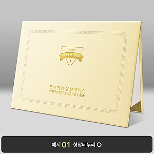 크림 엠보패턴 상장케이스 노트북형 A05
