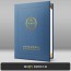 네이비 나뭇결패턴 상장케이스 세로형 C07