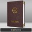 와인색 수한지패턴 상장케이스 세로형 J07