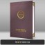 팥색 메탈레자 상장케이스 세로형 MT28