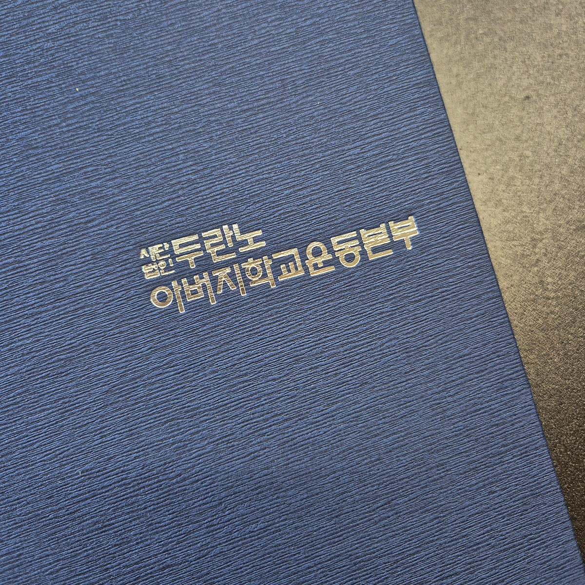 네이비 나뭇결패턴 상장케이스 세로형 SC001995