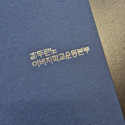 네이비 나뭇결패턴 상장케이스 세로형 SC001995