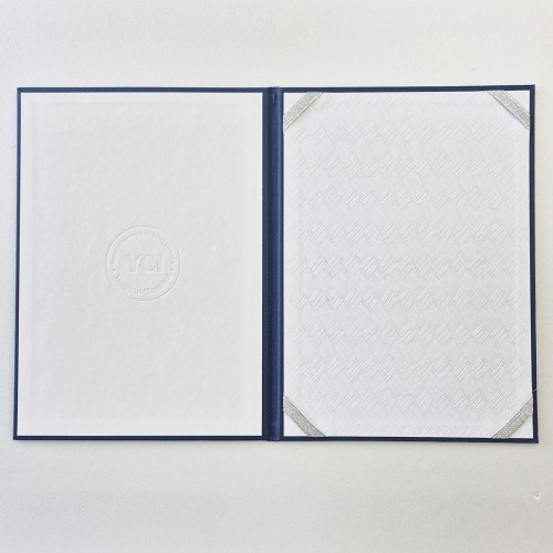 다크블루 엠보패턴 상장케이스 세로형 SC002029