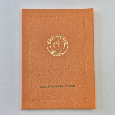 오렌지 나뭇결패턴 상장케이스 세로형 SC002035