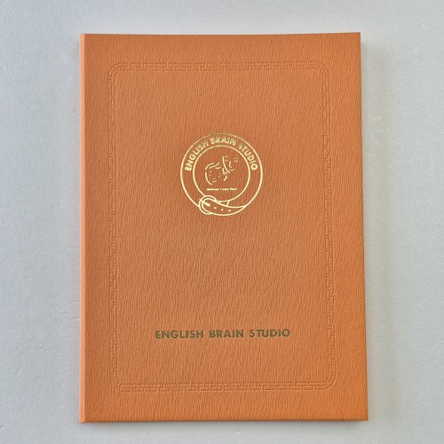 오렌지 나뭇결패턴 상장케이스 세로형 SC002035