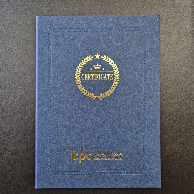 남청색 수한지패턴 상장케이스 세로형 SC002056