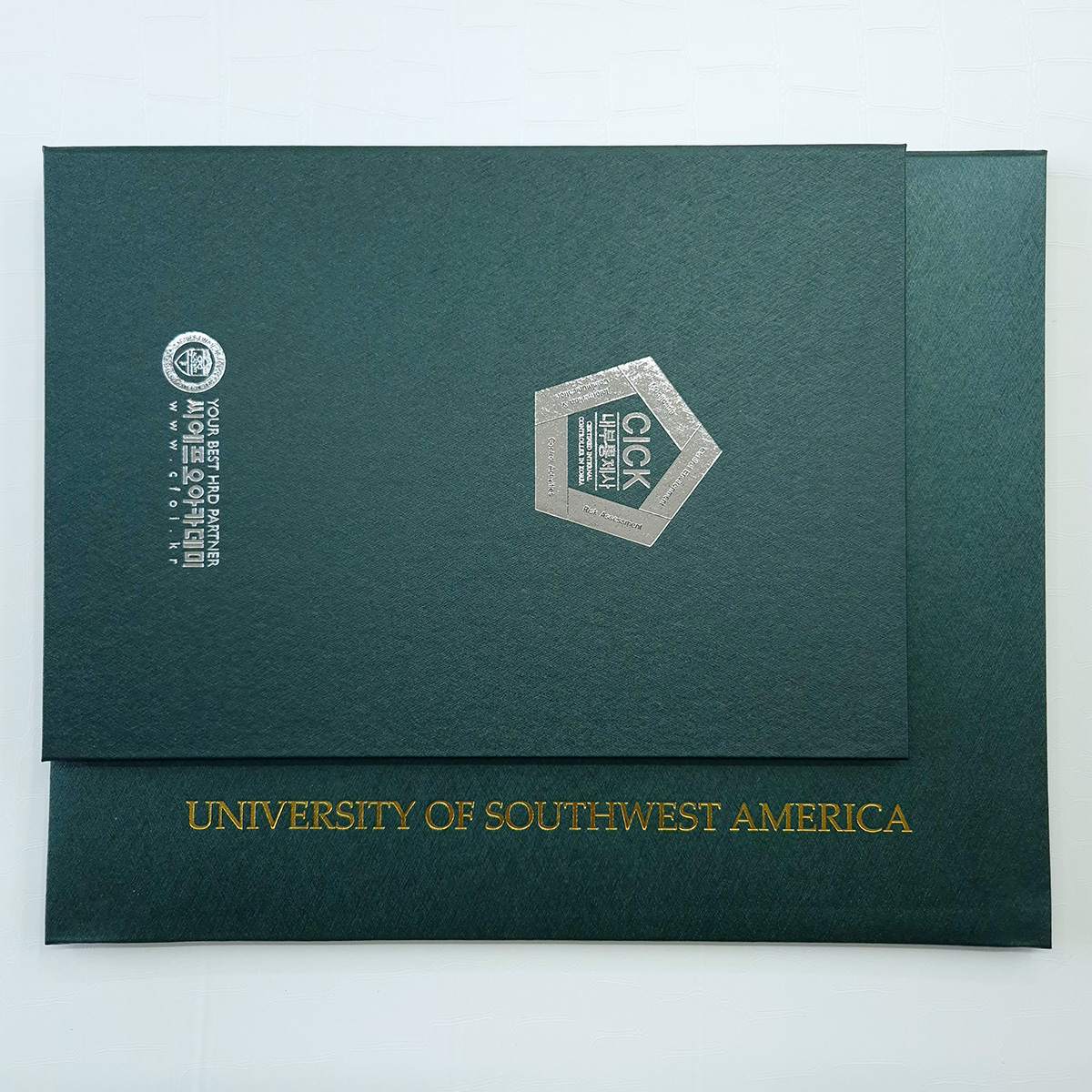 그린 메탈레자 상장케이스 세로형 별사이즈 SC002085