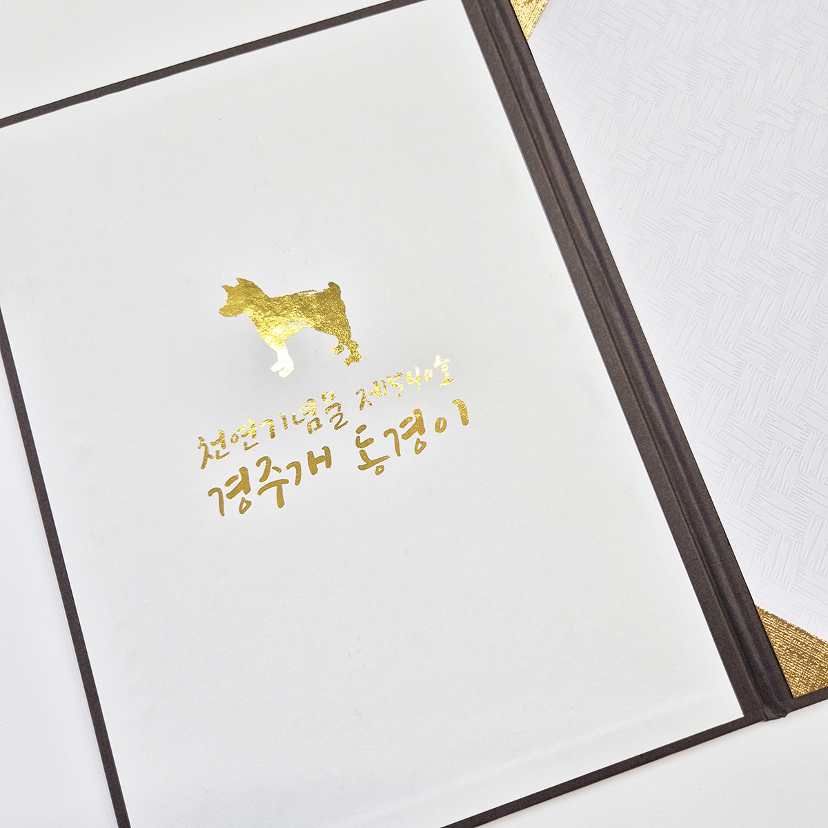 초콜릿 리넨패턴 친환경 상장케이스 세로형 SC002112