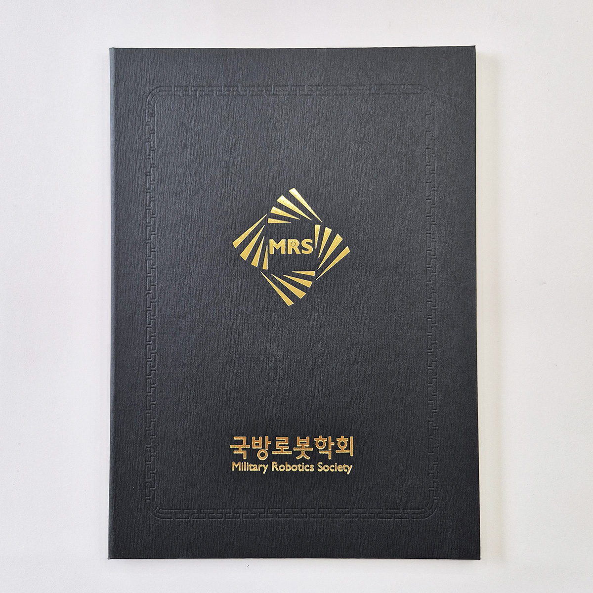 검정 나뭇결패턴 친환경 상장케이스 세로형 SC002125