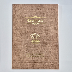 갈색 삼베패턴 친환경 상장케이스 세로형 SC002147
