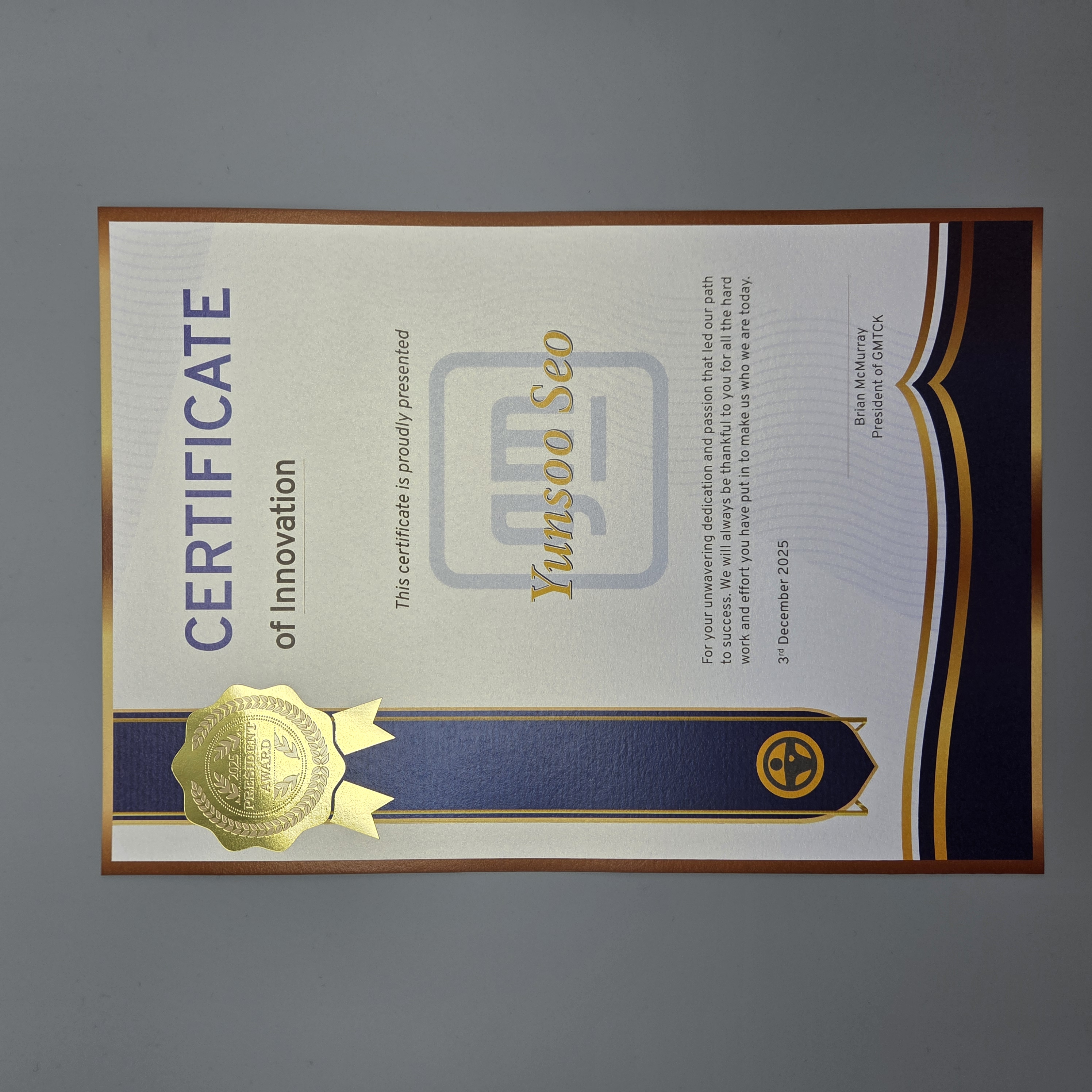 프라임 상장용지 인쇄샘플 SD000946 한국지엠