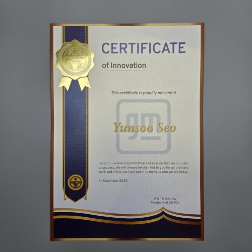 프라임 상장용지 인쇄샘플 SD000946 한국지엠