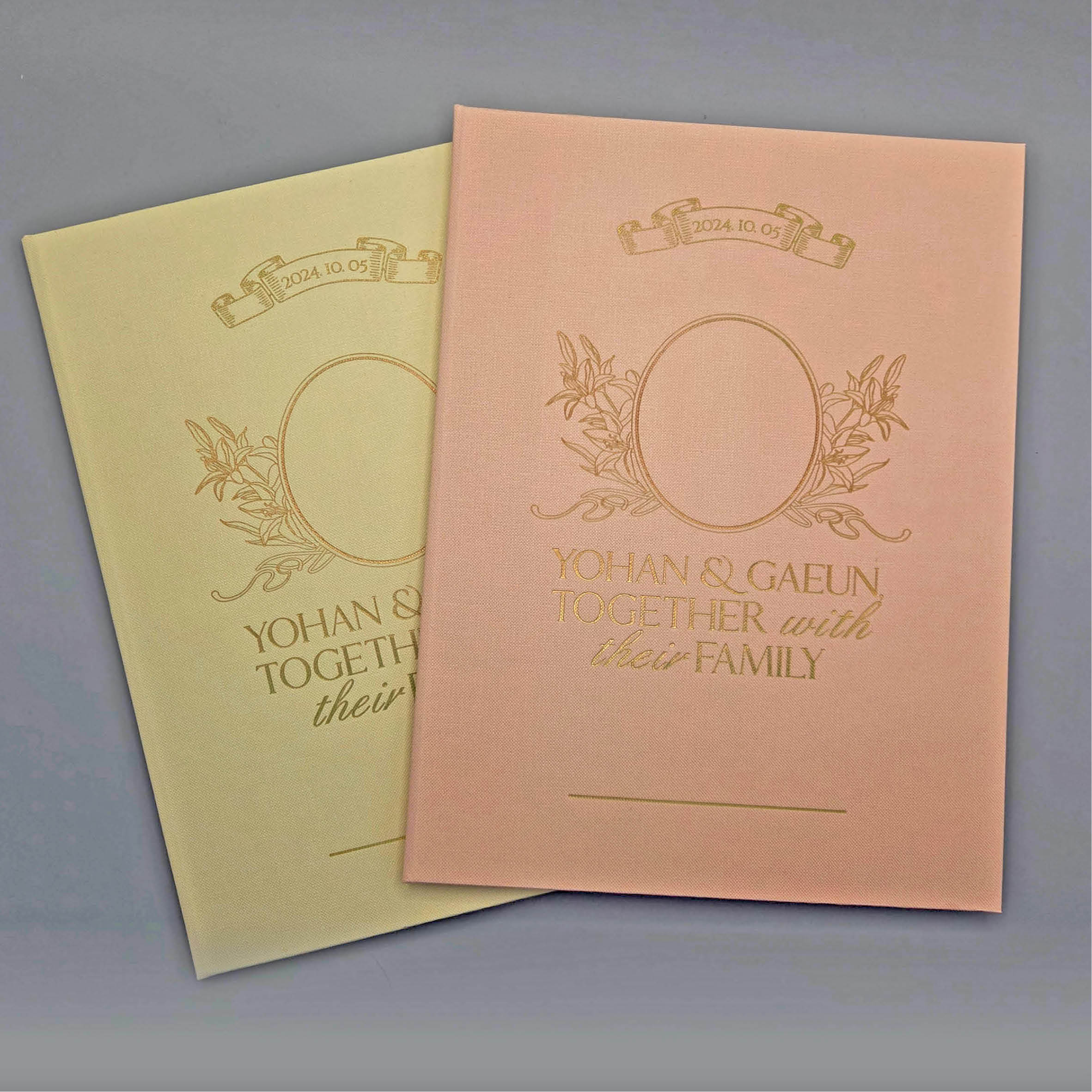 복숭아, 크림 엠보 패턴 상장케이스 SC002151