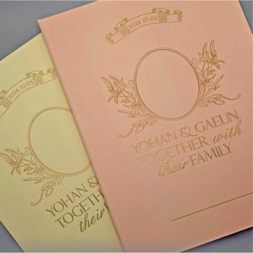 복숭아, 크림 엠보 패턴 상장케이스 SC002151