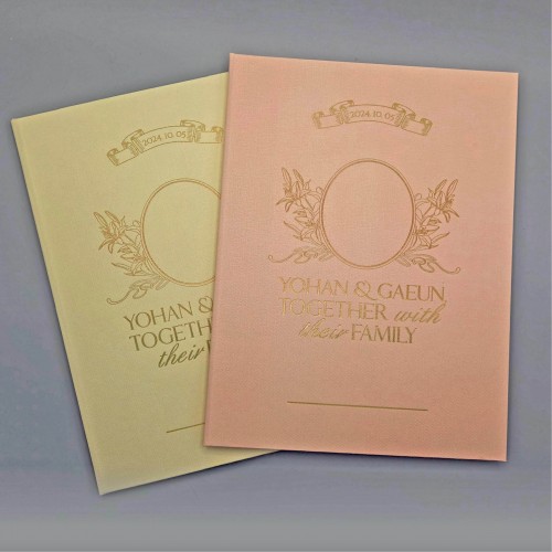 복숭아, 크림 엠보 패턴 상장케이스 SC002151