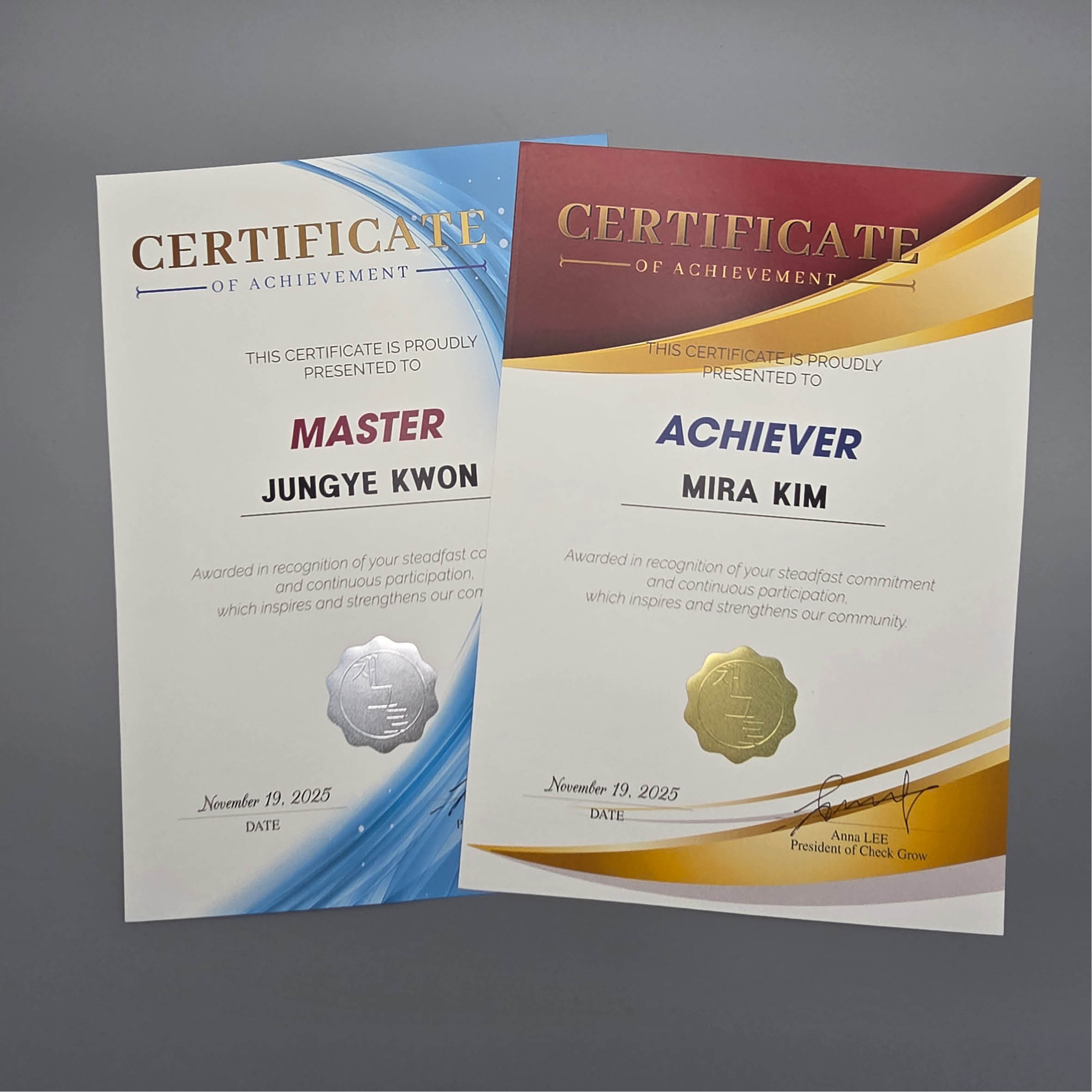 프라임 상장용지 인쇄샘플 SD000951 채그로