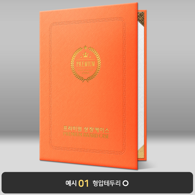 오렌지 엑스패턴 상장케이스 세로형 B19